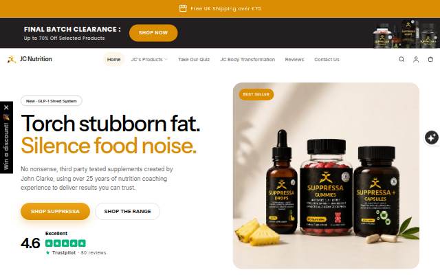 John Clarke Sports Nutrition storefront