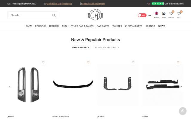 JHParts storefront