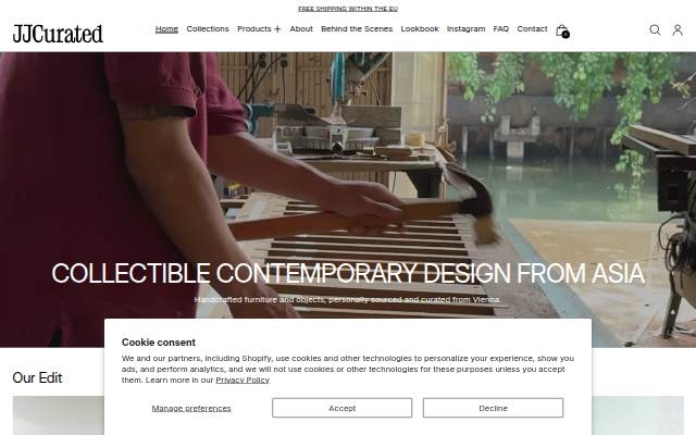 JJCurated storefront