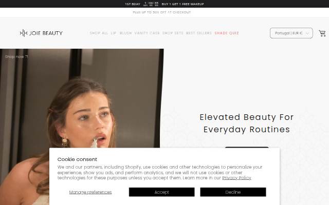 Joie Beauty storefront