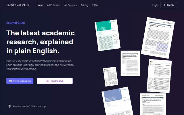 Journal Club: The latest academic research explained in plain English. storefront