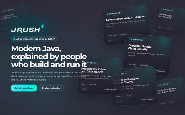 JRush: Free Java Web Conference Series by BellSoft storefront