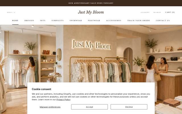 Just My Bloom storefront