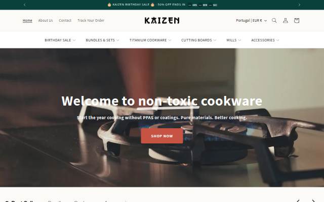 Kaizen Cookware storefront