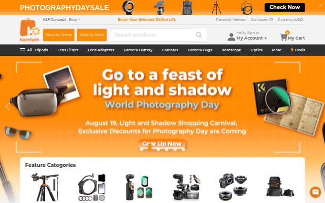 K&amp;F Concept: Professional Photography Accessories storefront