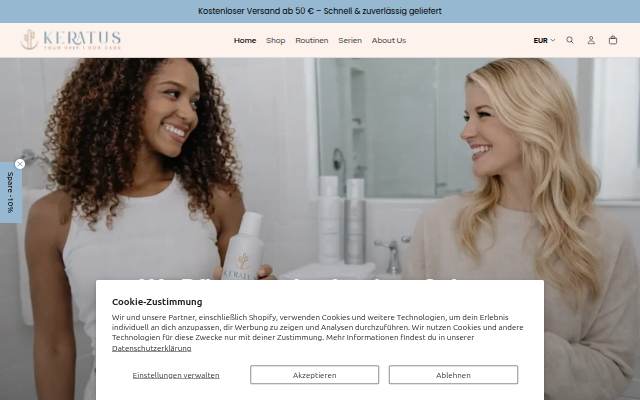 Keratus Haircare storefront