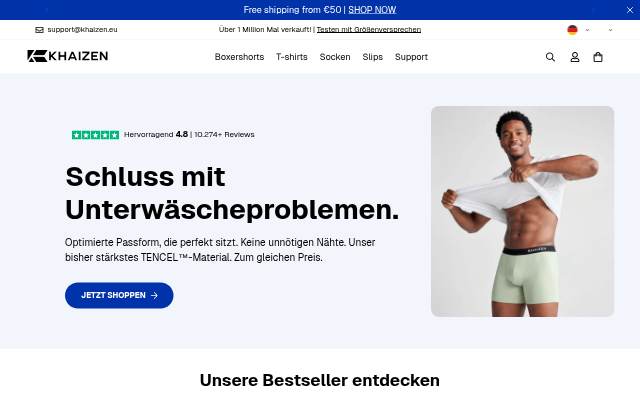 Startseite von KHAIZEN Underwear