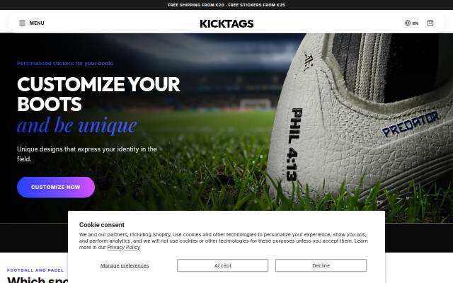 Startseite von Kicktags