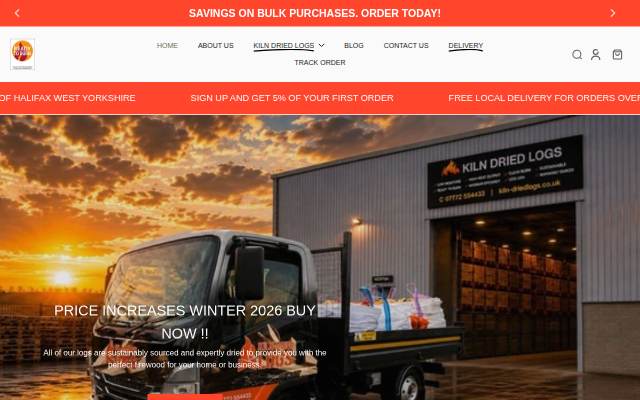 Kiln Dried Logs UK storefront
