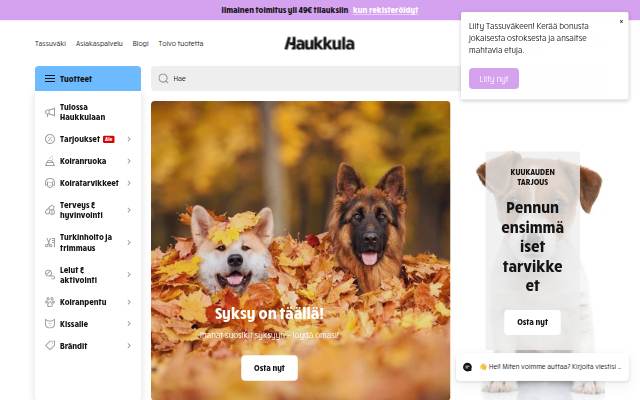 Koiratarvike Haukkula storefront