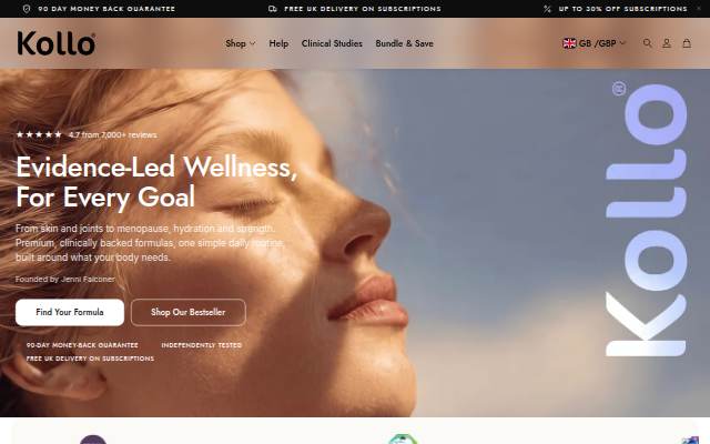 Startseite von Kollo Health