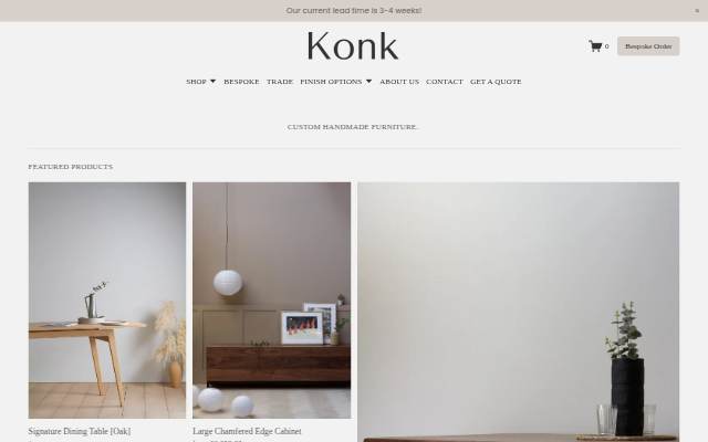 Konk - Custom Handmade Furniture storefront