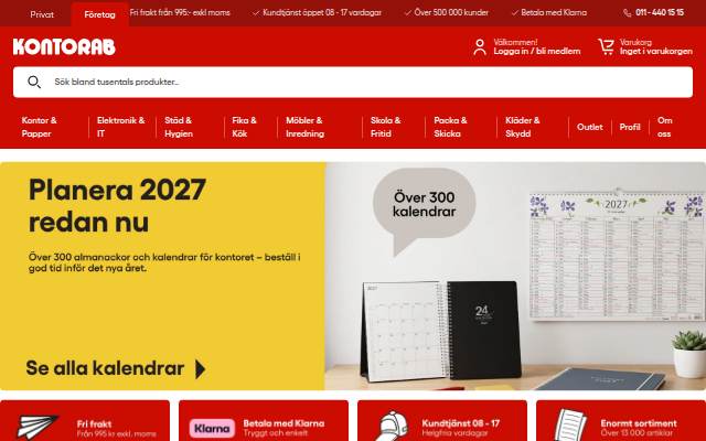 Kontorsmaterial & förbrukningsmaterial online storefront