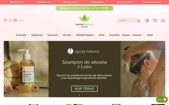 Kopalnia Zdrowia ekoDrogeria - kosmetyki naturalne, ekologiczne środki czystości i zdrowa żywność storefront