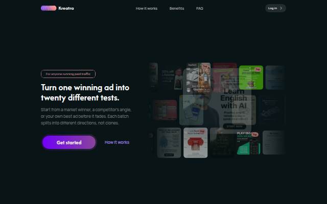 Kreatra — Turn one winning ad into twenty different tests storefront