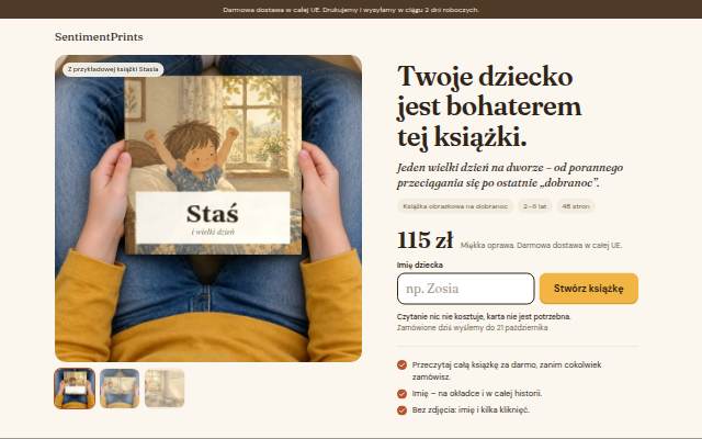 Startseite von Książka, w której Twoje dziecko jest bohaterem