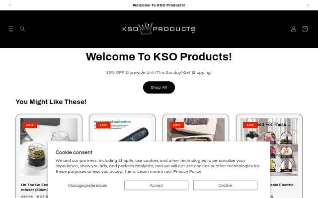 KSO Products storefront