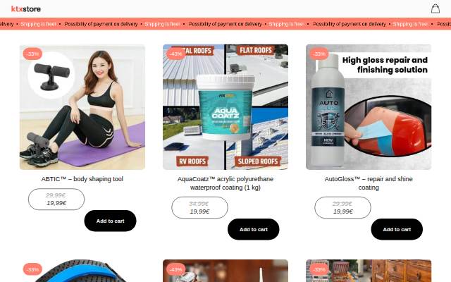 Startseite von KTXstore – Click. Order. Enjoy.