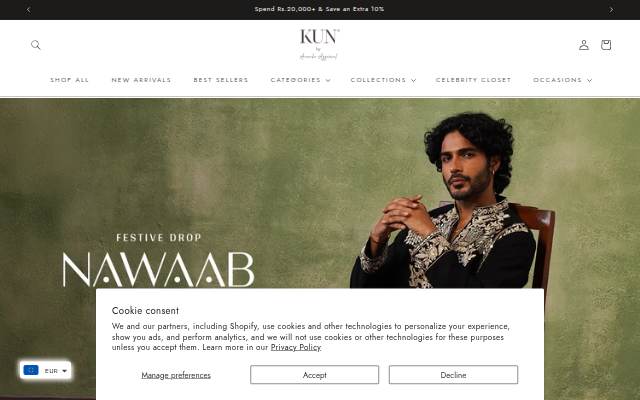 Kun the Label storefront