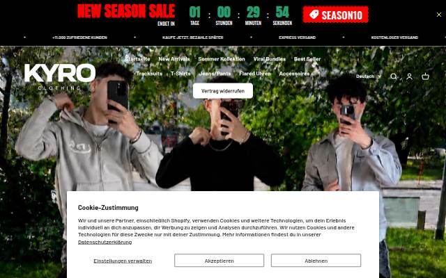 KYRO CLOTHING storefront
