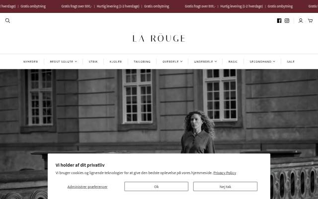 La Rouge Webshop storefront