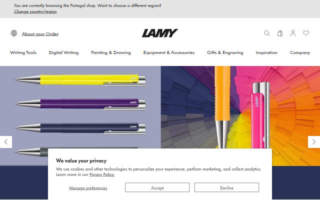 LAMY Online Shop storefront