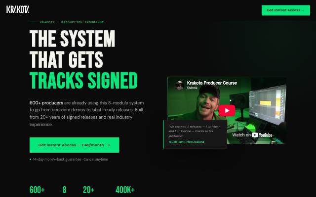 Krakota Production Programme storefront
