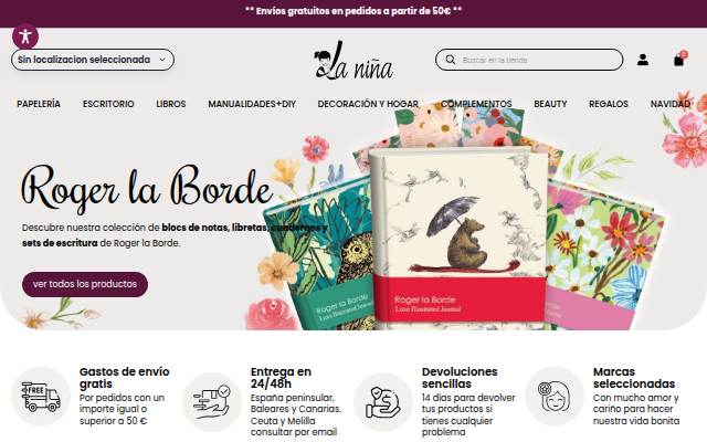 Startseite von La Niña Shops