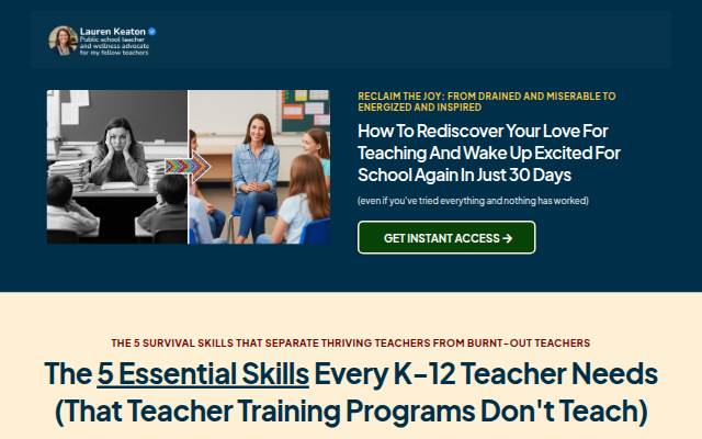 The Teacher's Joy Recovery Method storefront