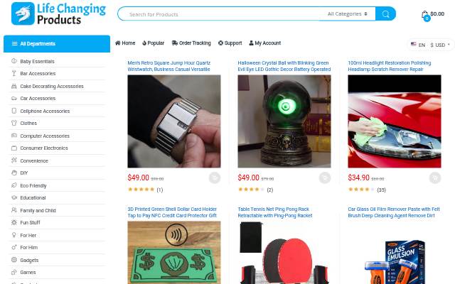 Life Changing Products storefront