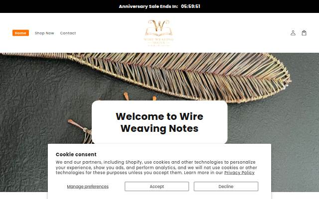Wire Weaving Notes storefront