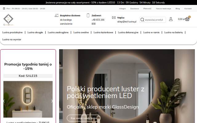 Sklep Led Lustra - Producent luster LED i paneli szklanych storefront