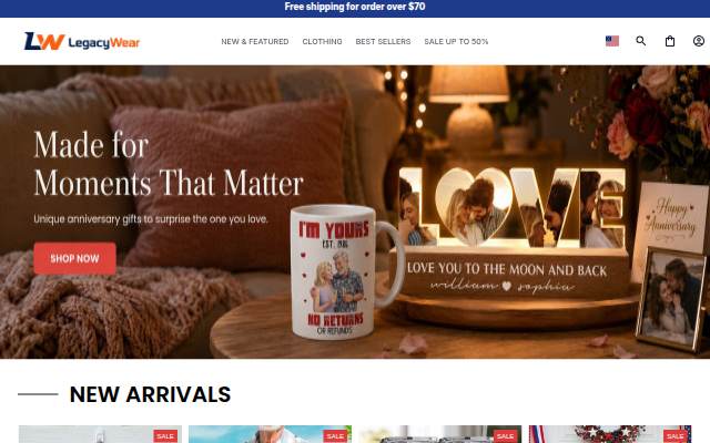LegacyWear storefront