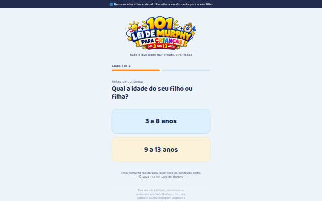 Startseite von As 101 Leis de Murphy para Crianças — Hotmart