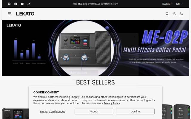 LEKATO - Buy Musical Instruments, Pedals, Wireless, Drum, Pro Audio &amp; More storefront