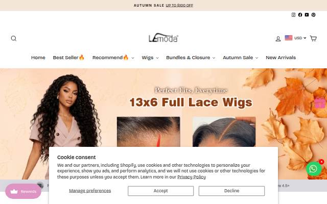 Lemoda Hair storefront