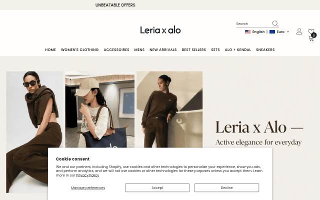 Leria X Alo storefront