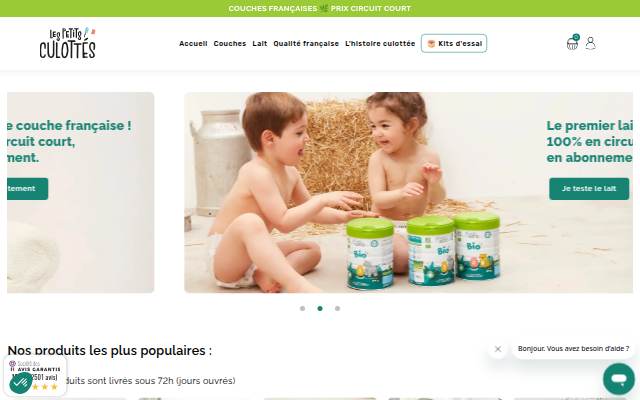 Escaparate de Couche bébé et lait infantile