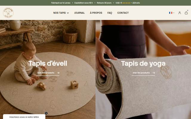 Montra da Tapis de yoga en laine du Larzac