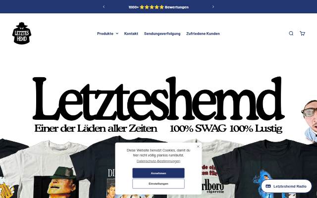 Startseite von T-Shirt Shop