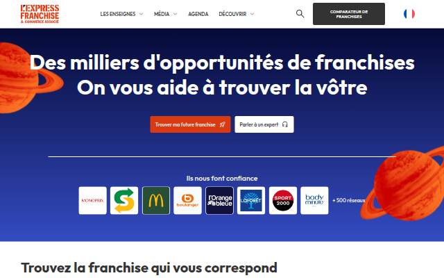 Startseite von L’Express Franchise