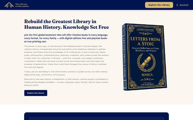 The Library of Alexandria storefront