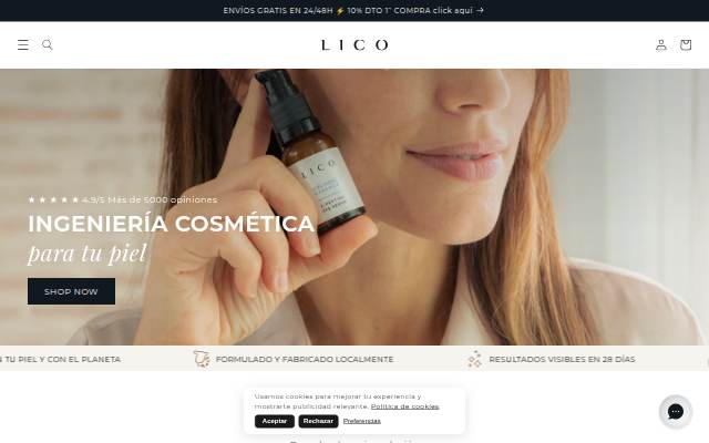 LICO Cosmetics storefront