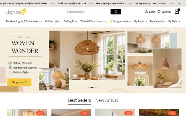 Lightsin UK storefront