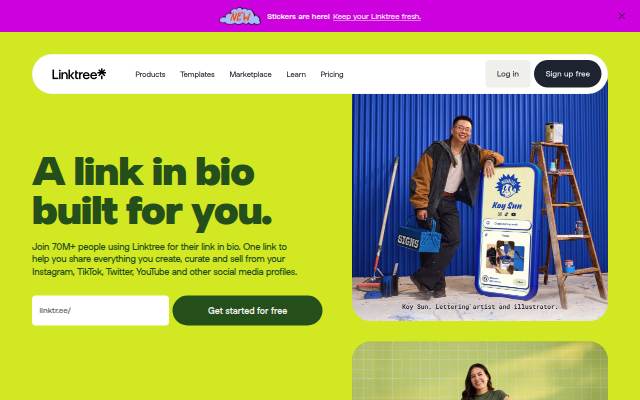 Link in bio tool: Everything you are, in one simple link storefront