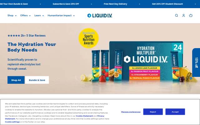 Liquid I.V. UK storefront