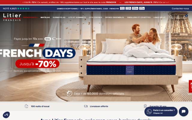 Literie en ligne storefront