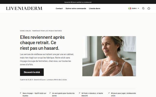 liveniaderm storefront