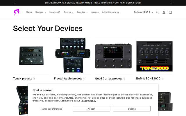 Liveplayrock storefront