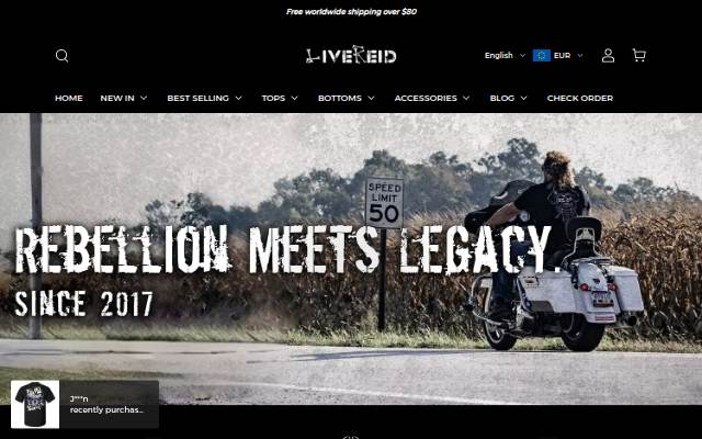 Livereid - Clothing Shop storefront